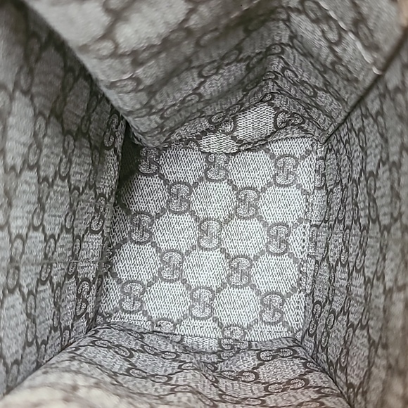 GUCCI 90S VINTAGE REVERSE SHERRY SHOPPER STYLE CREAM CANVAS/GG COATED CANVAS - Picture 14 of 17